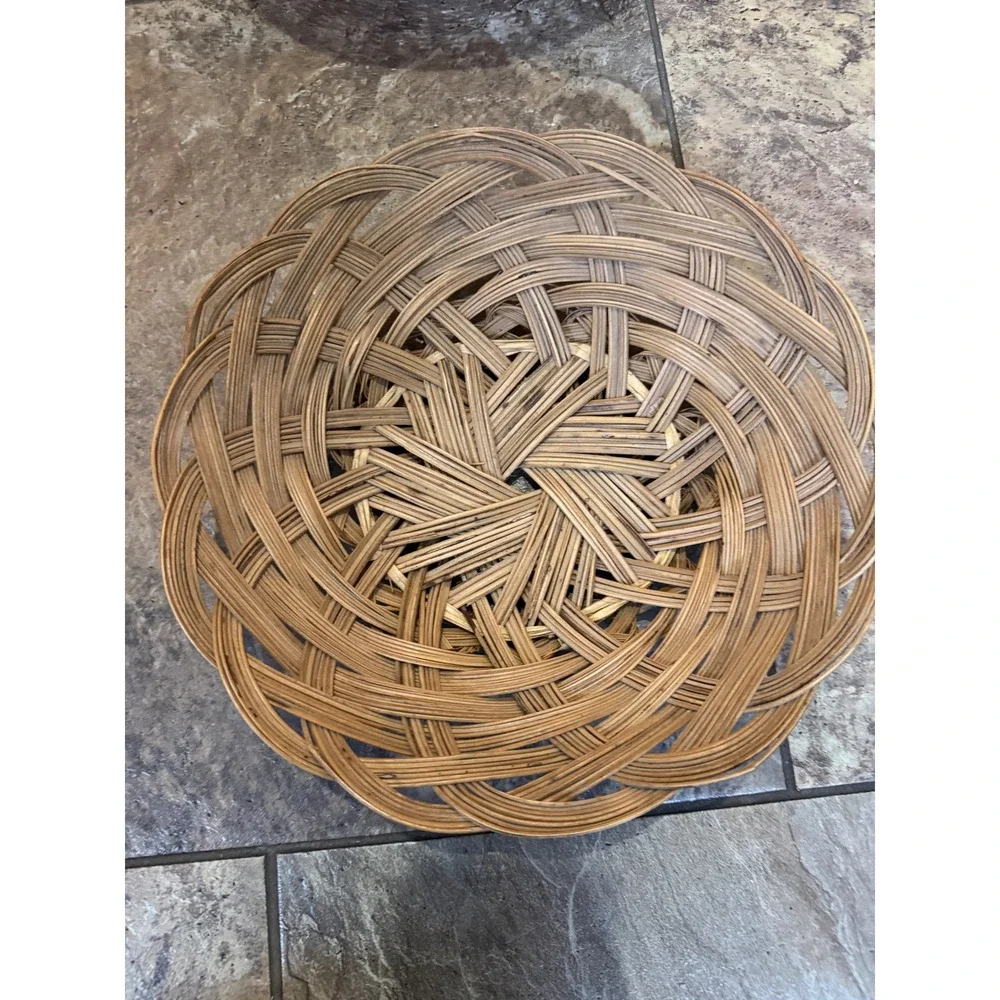 Vintage Boho Woven Basket Wall Decor Set of 6 Natural Rattan Seagrass Wicker